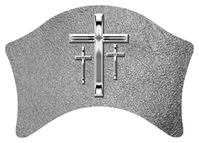 DABAN-517-SL-SH-SL Silver 3 Crosses Shimmer Silver